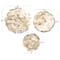 Gold Colored Abstract Leaf Round Metal Discs Wall Décor Set